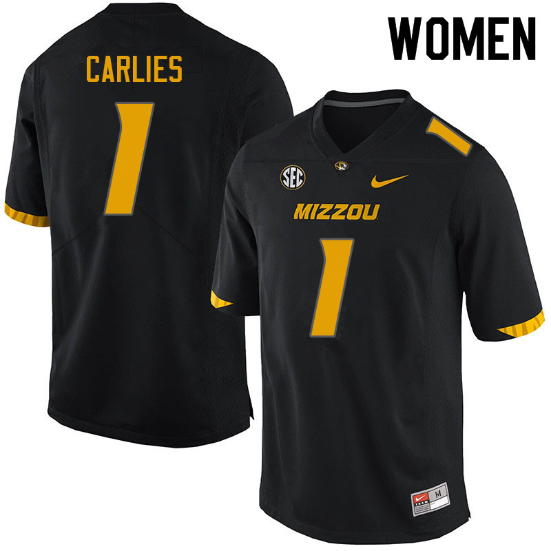 Women #1 Jaylon Carlies Missouri Tigers College Football Jerseys Sale-Black